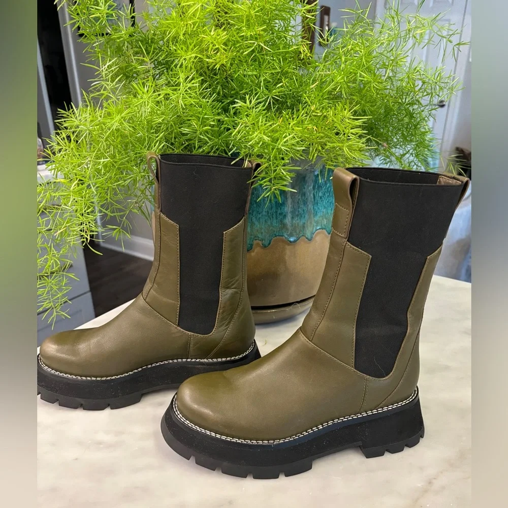 3.1 Phillip Lim Olive Green Kate Combat Boot - Picture 3 of 8